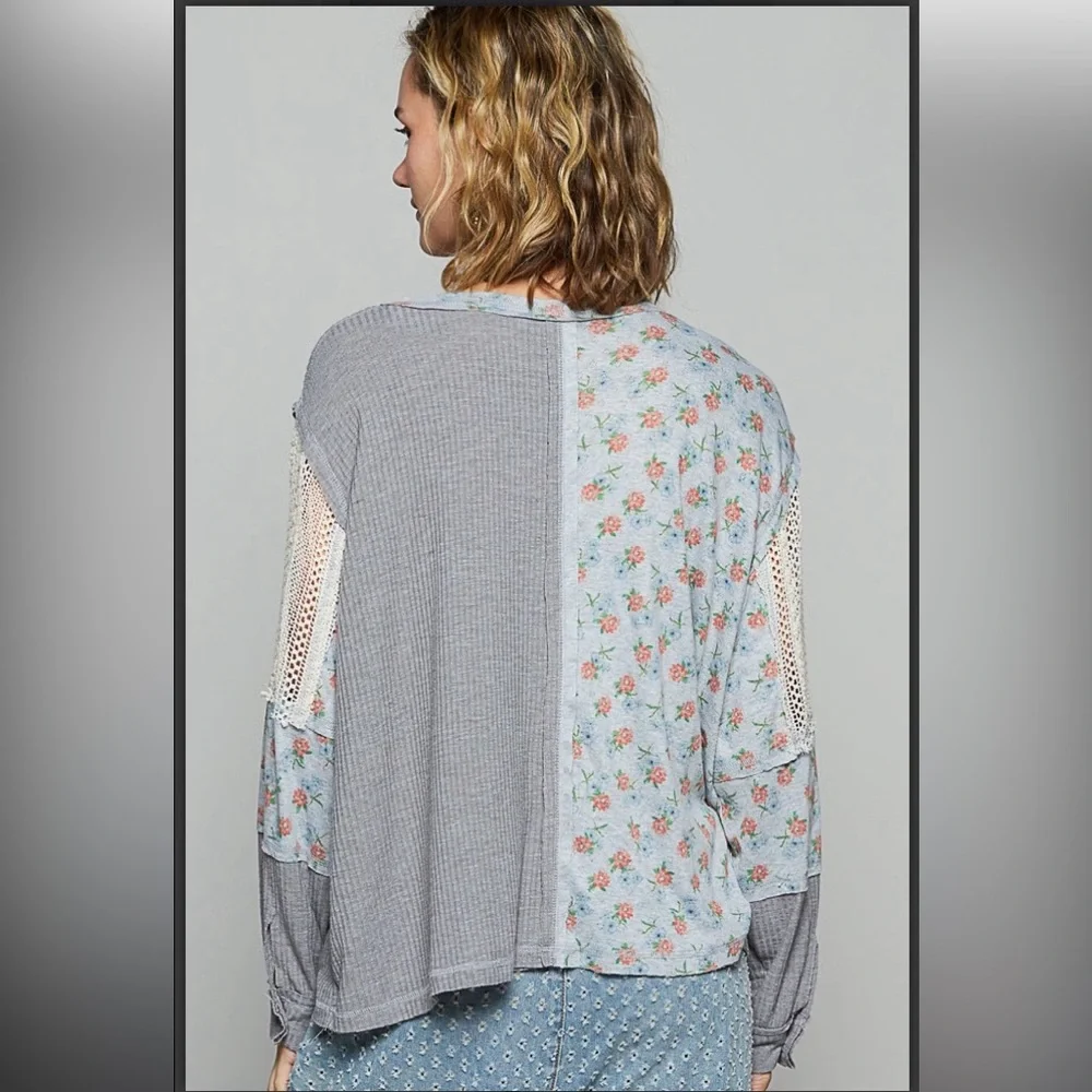 263 ❤️POL roomy fit V neck ribbed thermal top - Picture 2 of 5